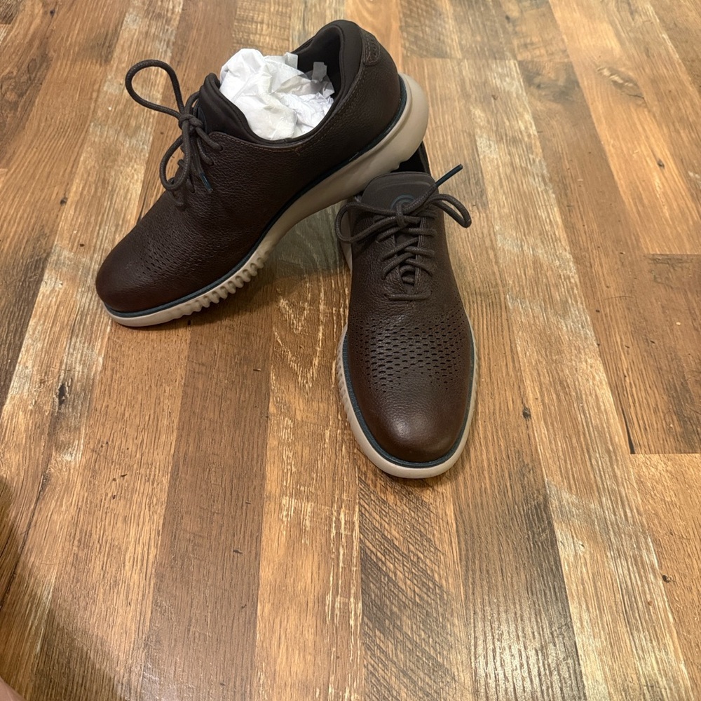 Cole Haan Dark Brown Leather Oxfords - Picture 2 of 5